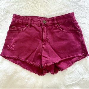 Billabong Red Denim Shorts